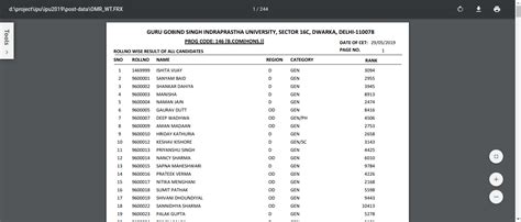 ipuranklist|ipu rank list result.